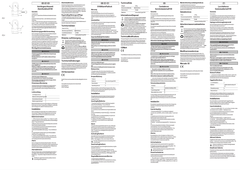 Page 1 de la notice Manuel utilisateur Olympia S 100