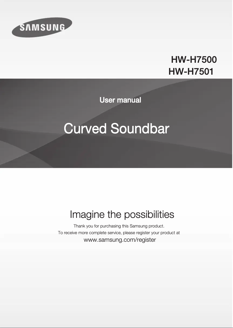 Page 1 de la notice Manuel utilisateur Samsung HW-H7500