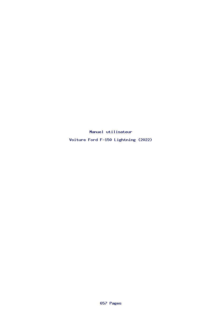 Page 1 de la notice Manuel utilisateur Ford F-150 Lightning (2022)