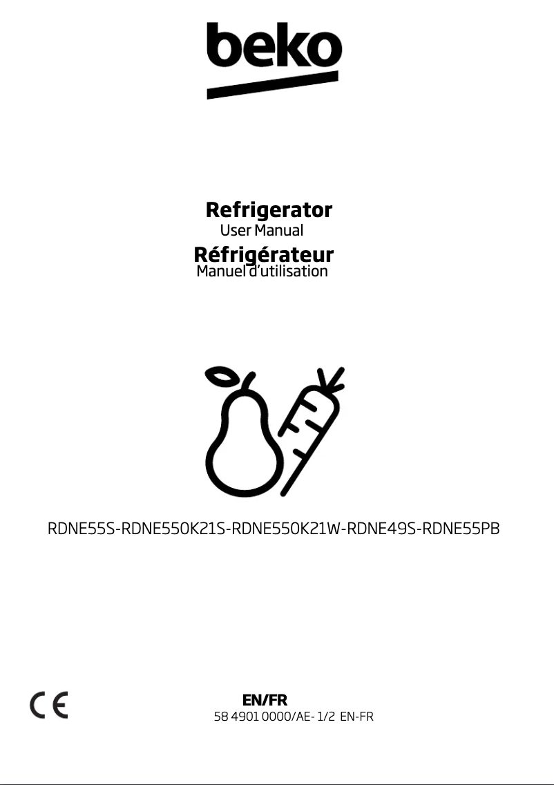 Page 1 de la notice Manuel utilisateur Beko RDNE55S