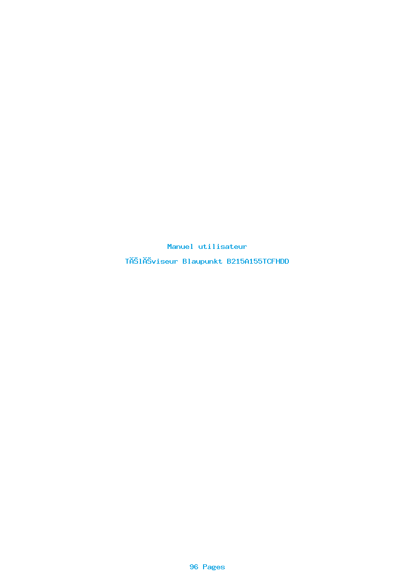 Page 1 de la notice Manuel utilisateur Blaupunkt B215A155TCFHDD