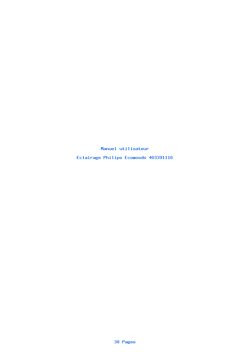 Page 1 de la notice Manuel utilisateur Philips Ecomoods 403391116
