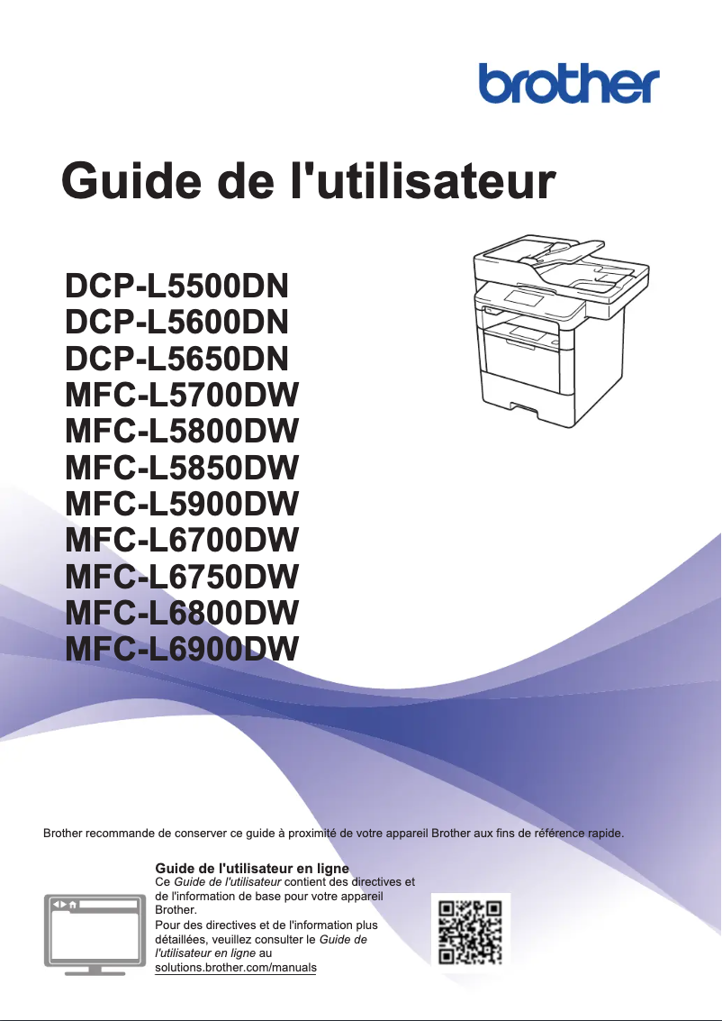Page 1 de la notice Manuel utilisateur Brother MFC-L5900DW