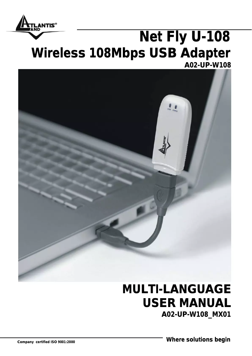 Page 1 de la notice Manuel utilisateur Atlantis Land NetFly U 108