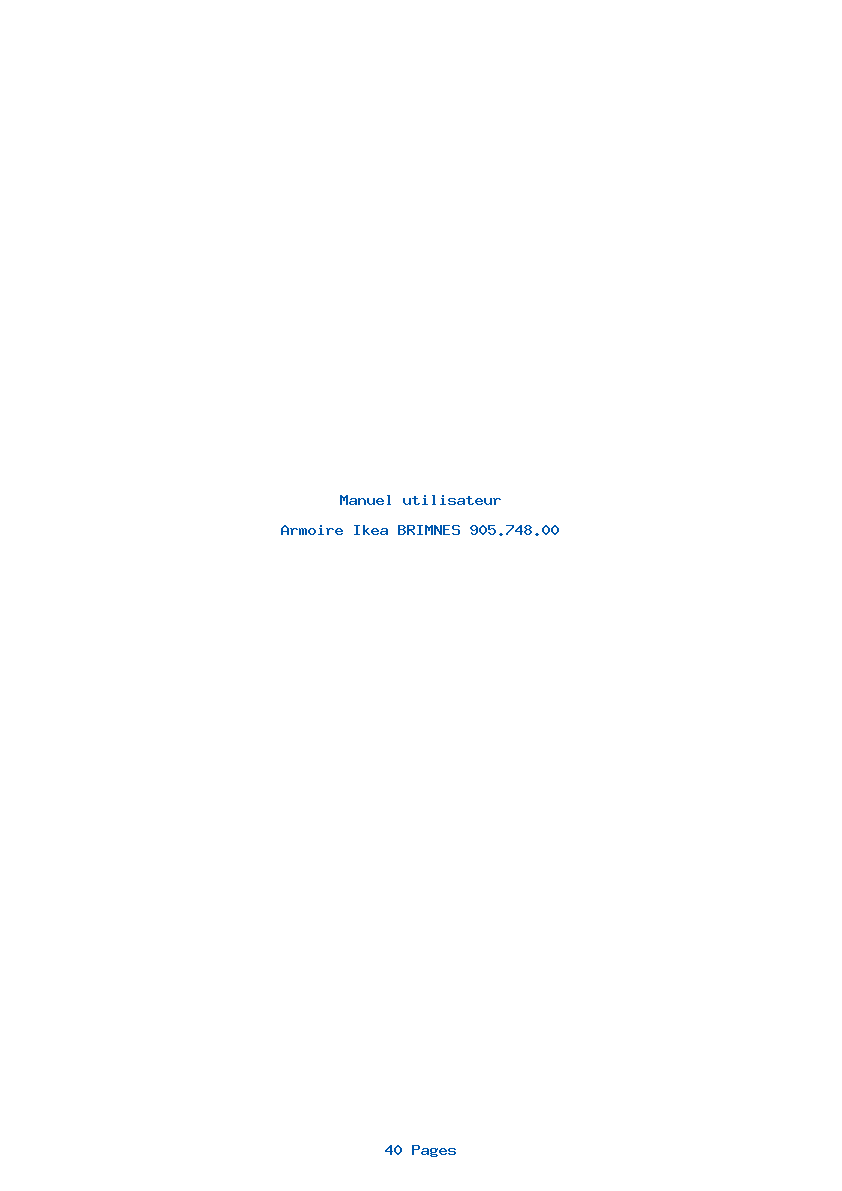 Page 1 de la notice Manuel utilisateur Ikea BRIMNES 905.748.00
