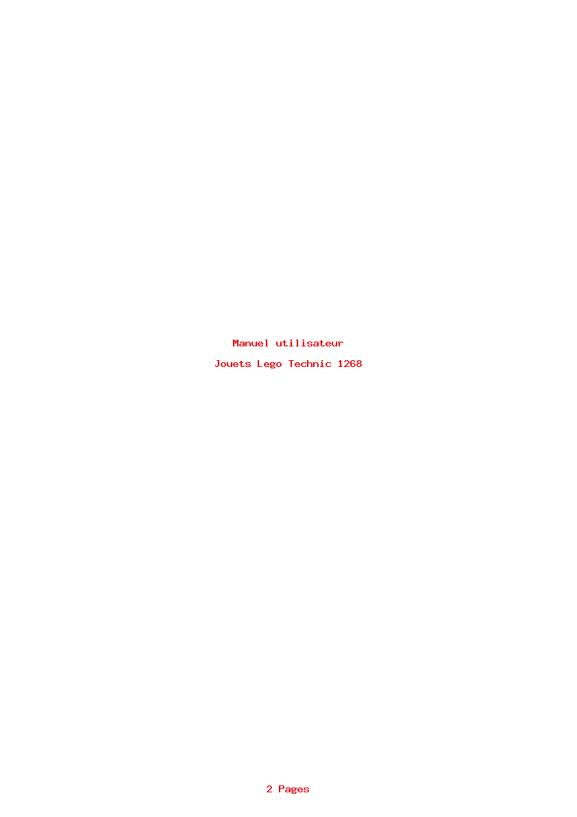 Page 1 de la notice Manuel utilisateur Lego Technic 1268