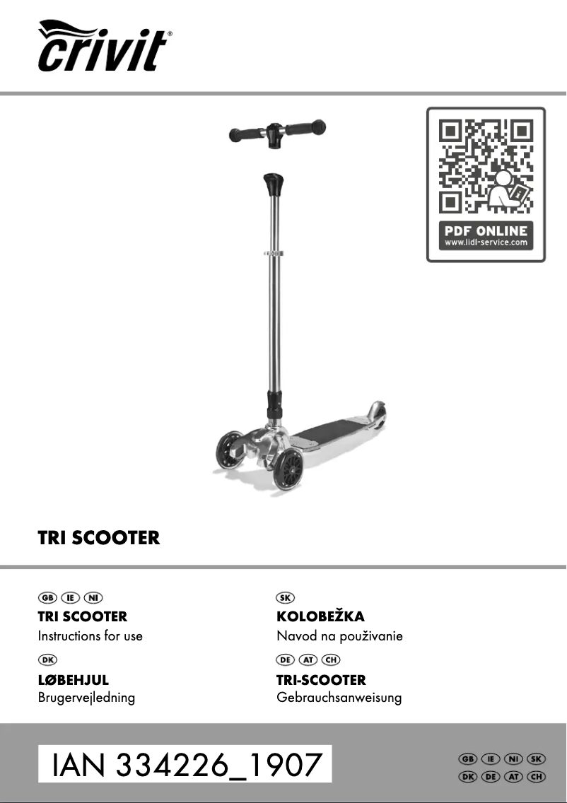 Page 1 de la notice Manuel utilisateur Crivit IAN 334226