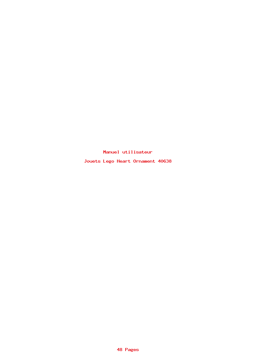 Page 1 de la notice Manuel utilisateur Lego Heart Ornament 40638