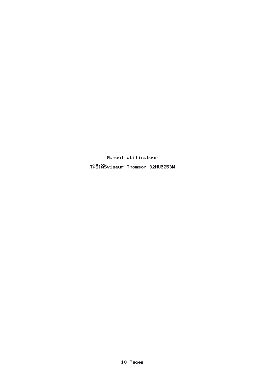 Page 1 de la notice Manuel utilisateur Thomson 32HU5253W
