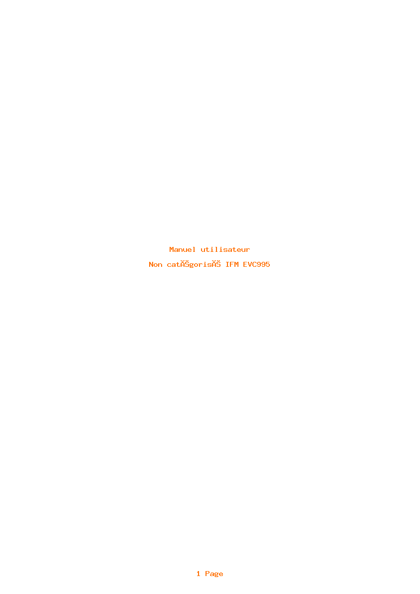 Page 1 de la notice Manuel utilisateur IFM EVC995