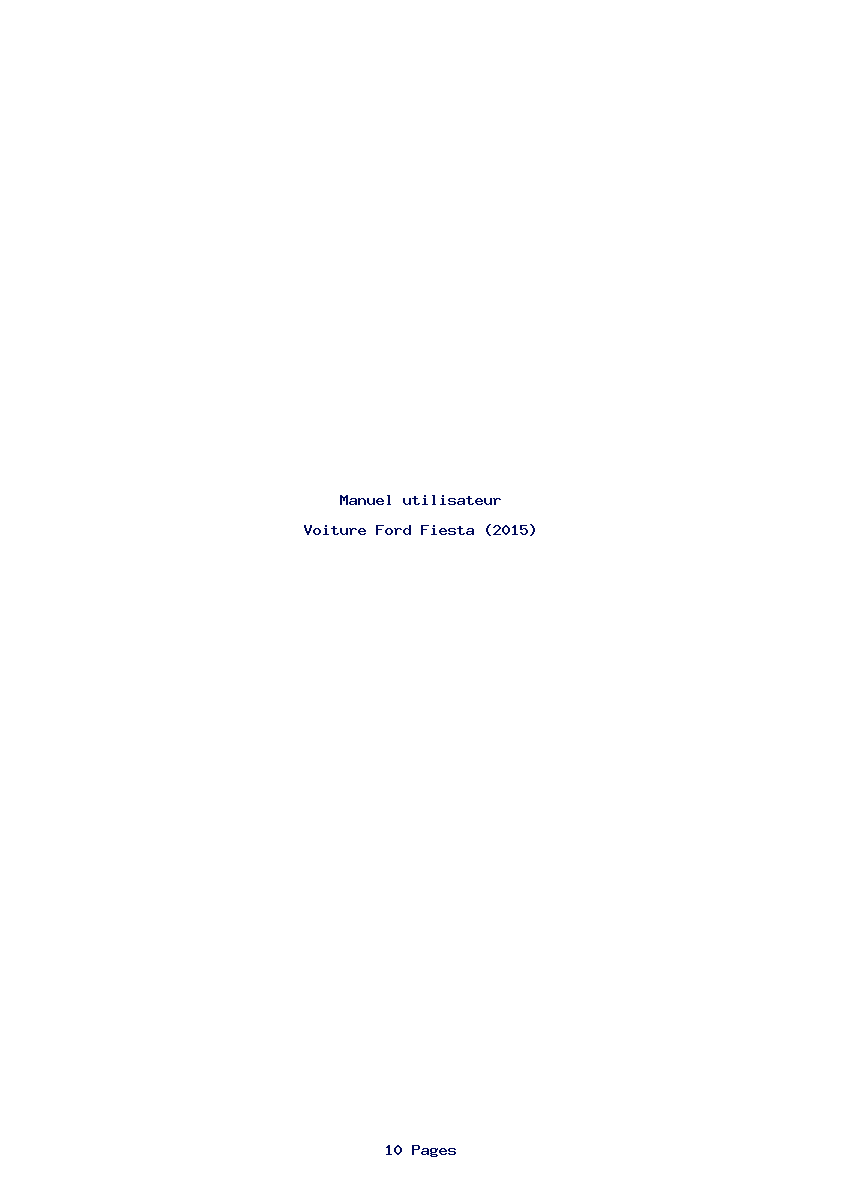 Page 1 de la notice Manuel utilisateur Ford Fiesta (2015)
