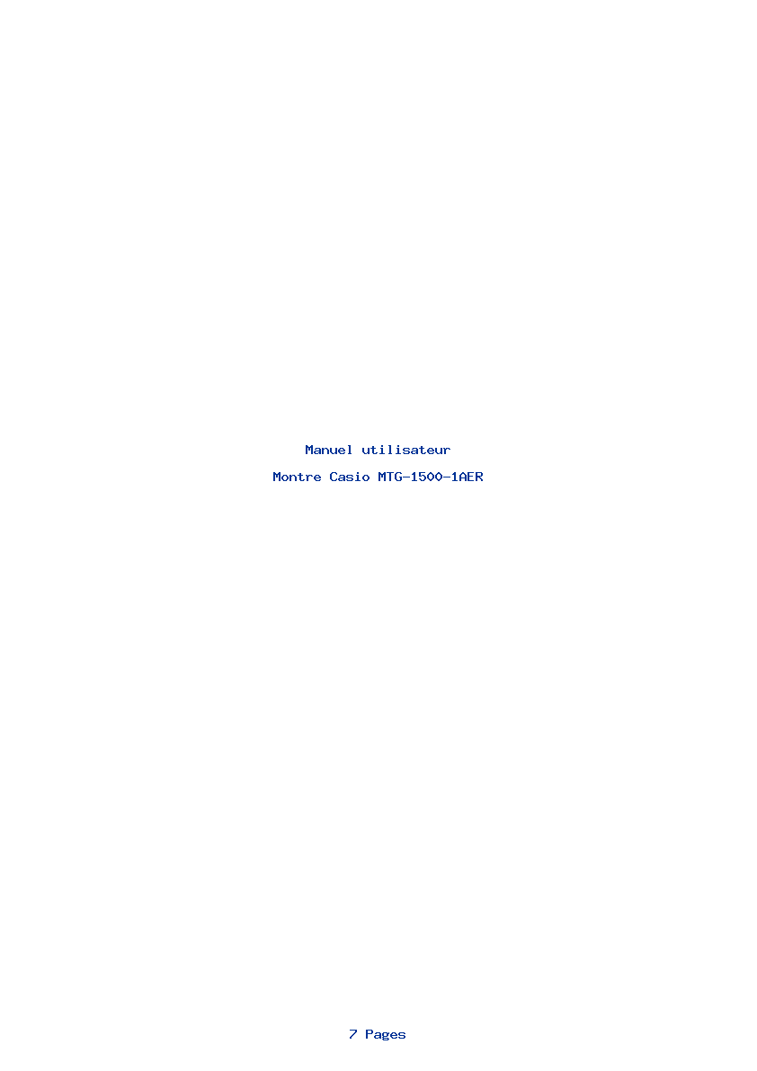 Page 1 de la notice Manuel utilisateur Casio MTG-1500-1AER