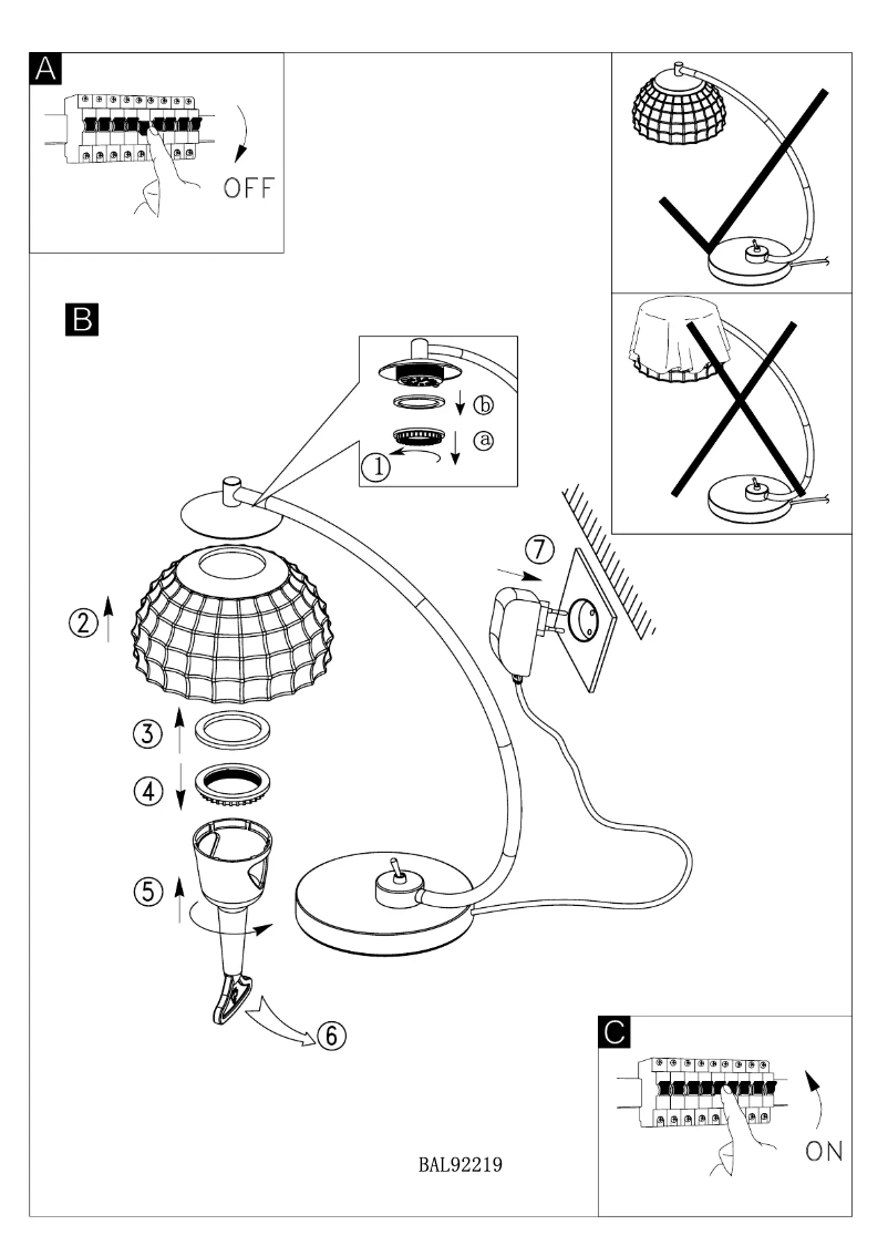 Page 1 de la notice Manuel utilisateur Eglo Frossini