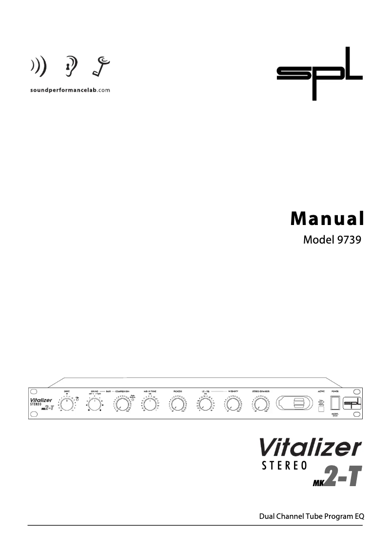 Page 1 de la notice Manuel utilisateur SPL Vitalizer Stereo Mk2-T