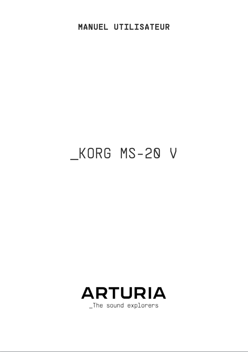 Page 1 de la notice Manuel utilisateur Arturia KORG MS-20 V