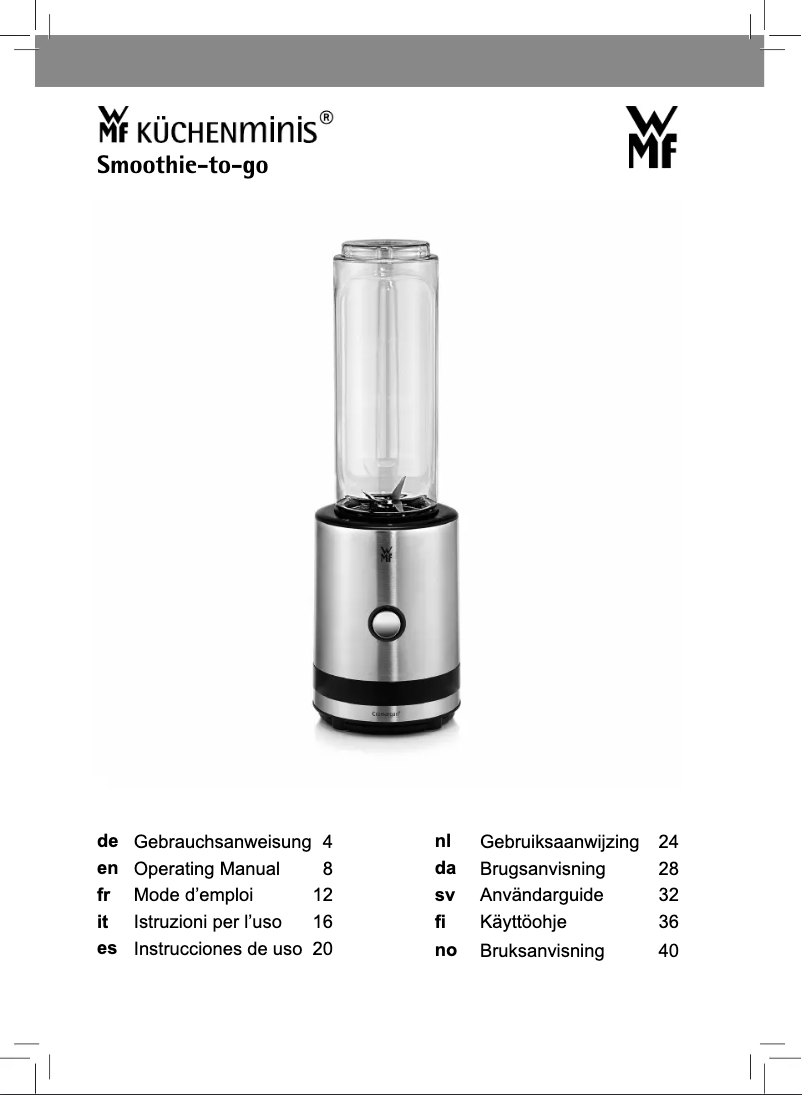 Page 1 de la notice Manuel utilisateur WMF Smoothie-to-go 04.1515.0011