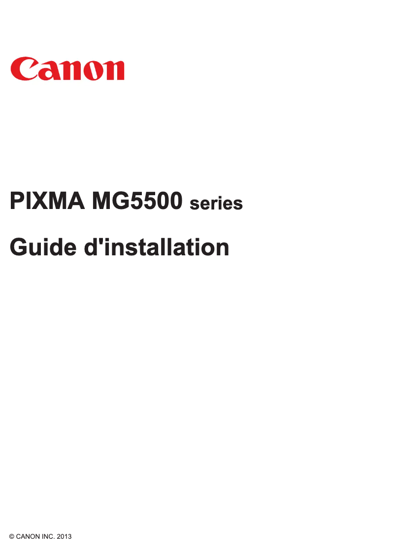 Page 1 of the manual User Manual Canon PIXMA MG5550
