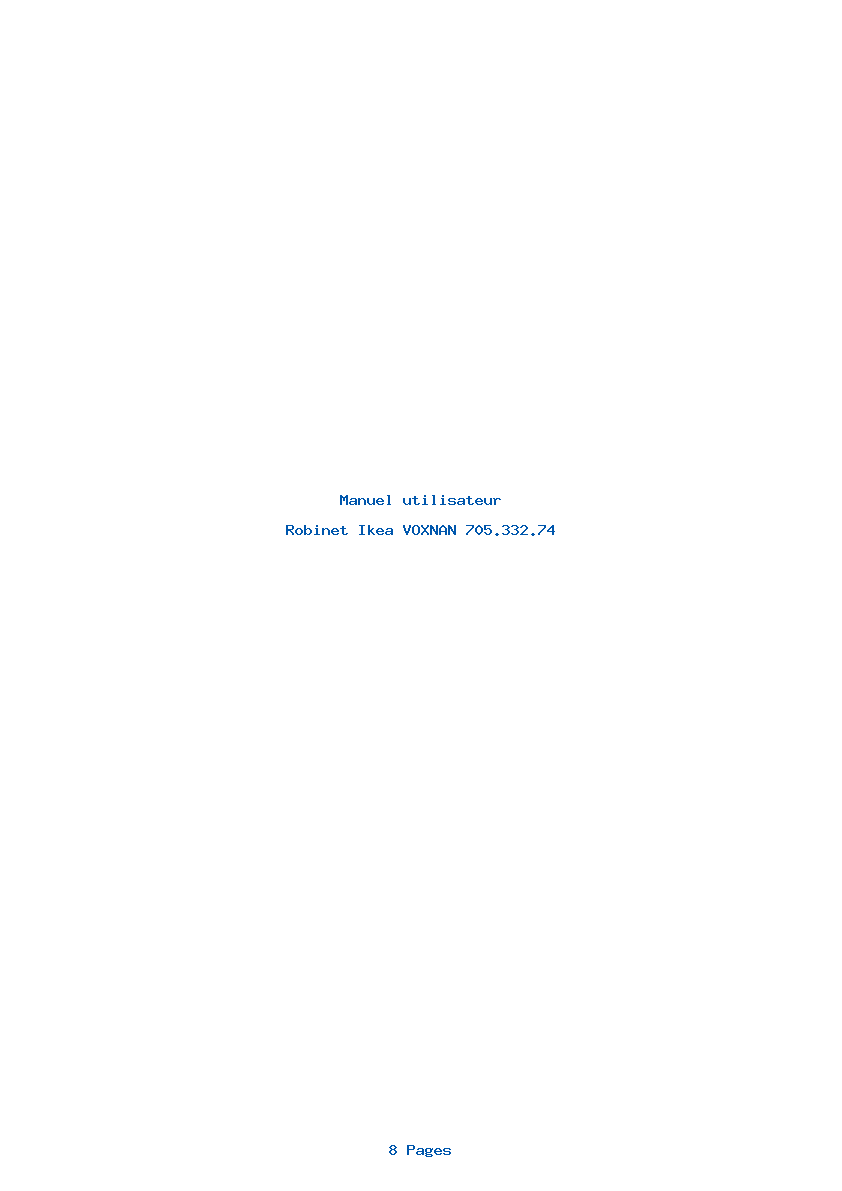 Page 1 de la notice Manuel utilisateur Ikea VOXNAN 705.332.74