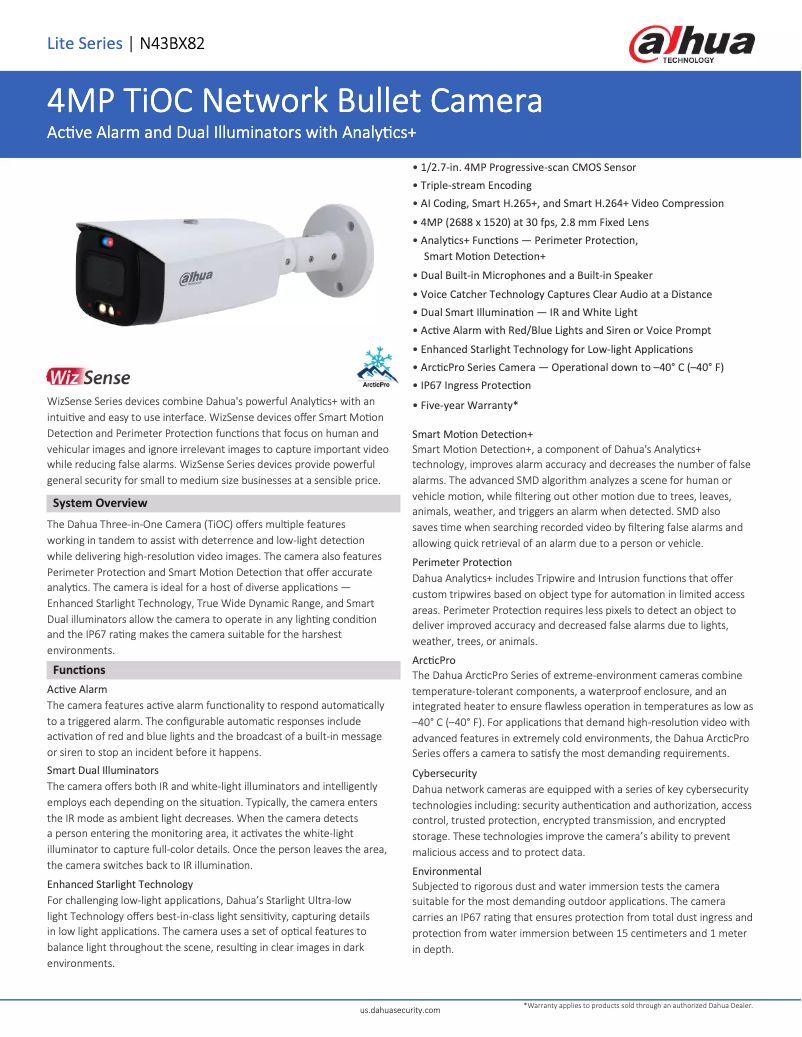 Page 1 de la notice Manuel utilisateur Dahua Technology N43BX82