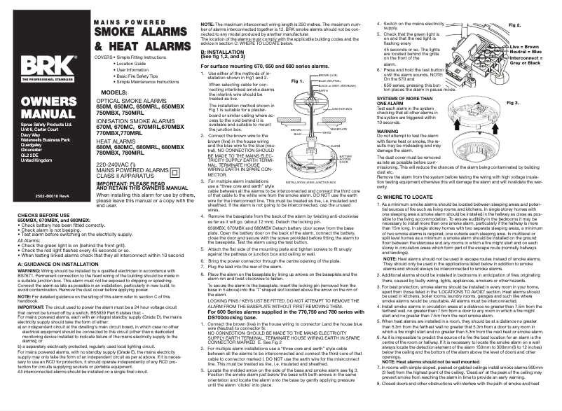 Page 1 de la notice Manuel utilisateur BRK 690MBX