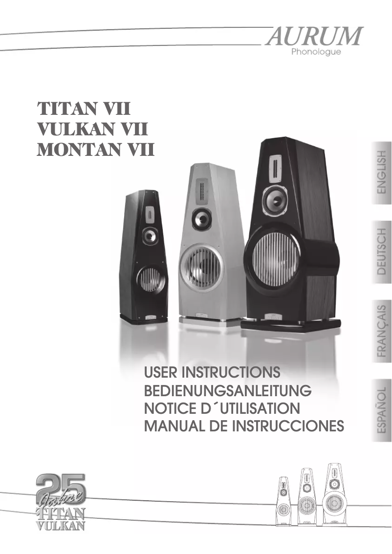Page 1 de la notice Manuel utilisateur Aurum Titan VII