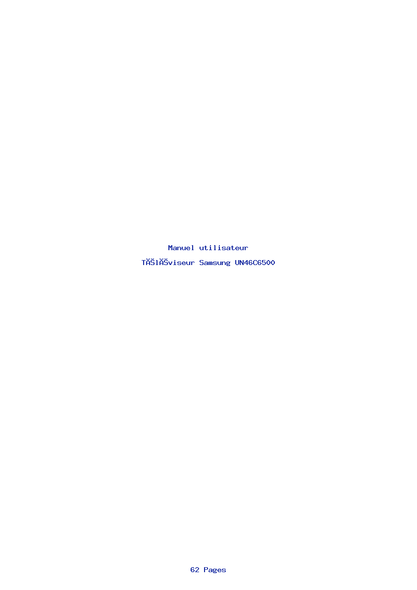Page 1 de la notice Manuel utilisateur Samsung UN46C6500