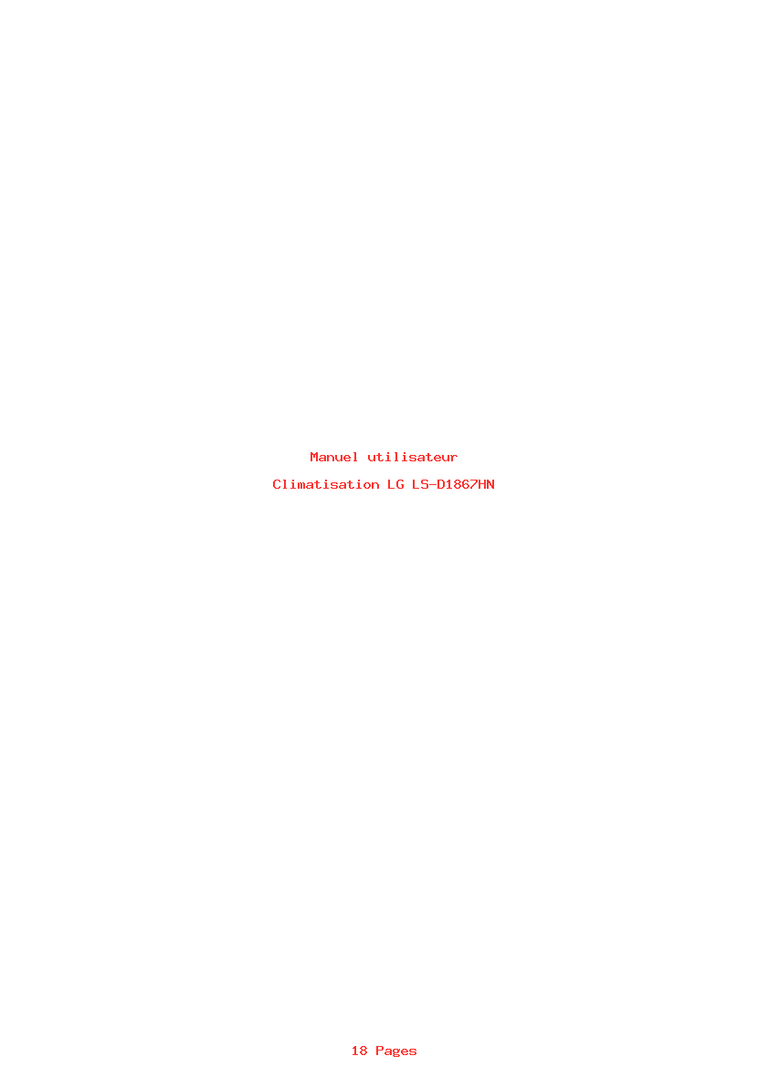 Page 1 de la notice Manuel utilisateur LG LS-D1867HN