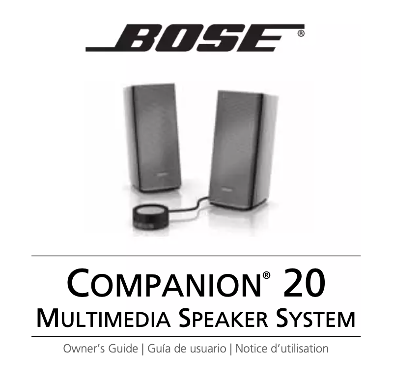 Page 1 of the manual User Manual Bose Companion 20