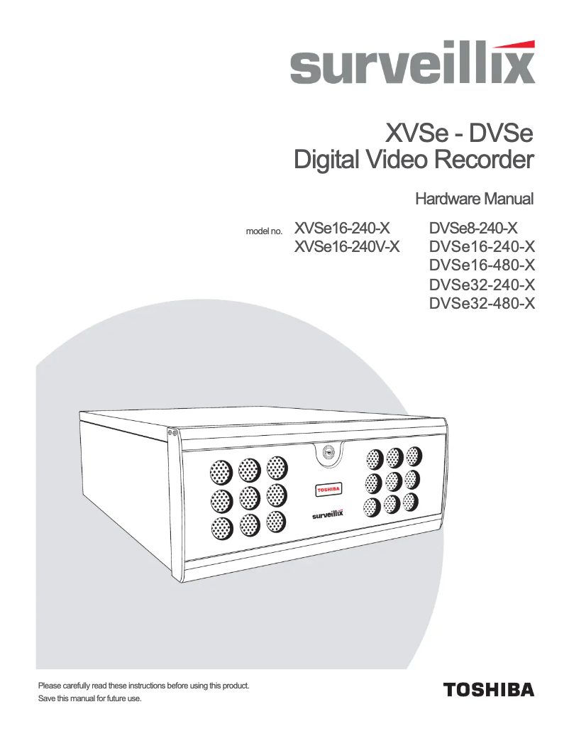 Page 1 de la notice Manuel utilisateur Toshiba Surveillix XVSe