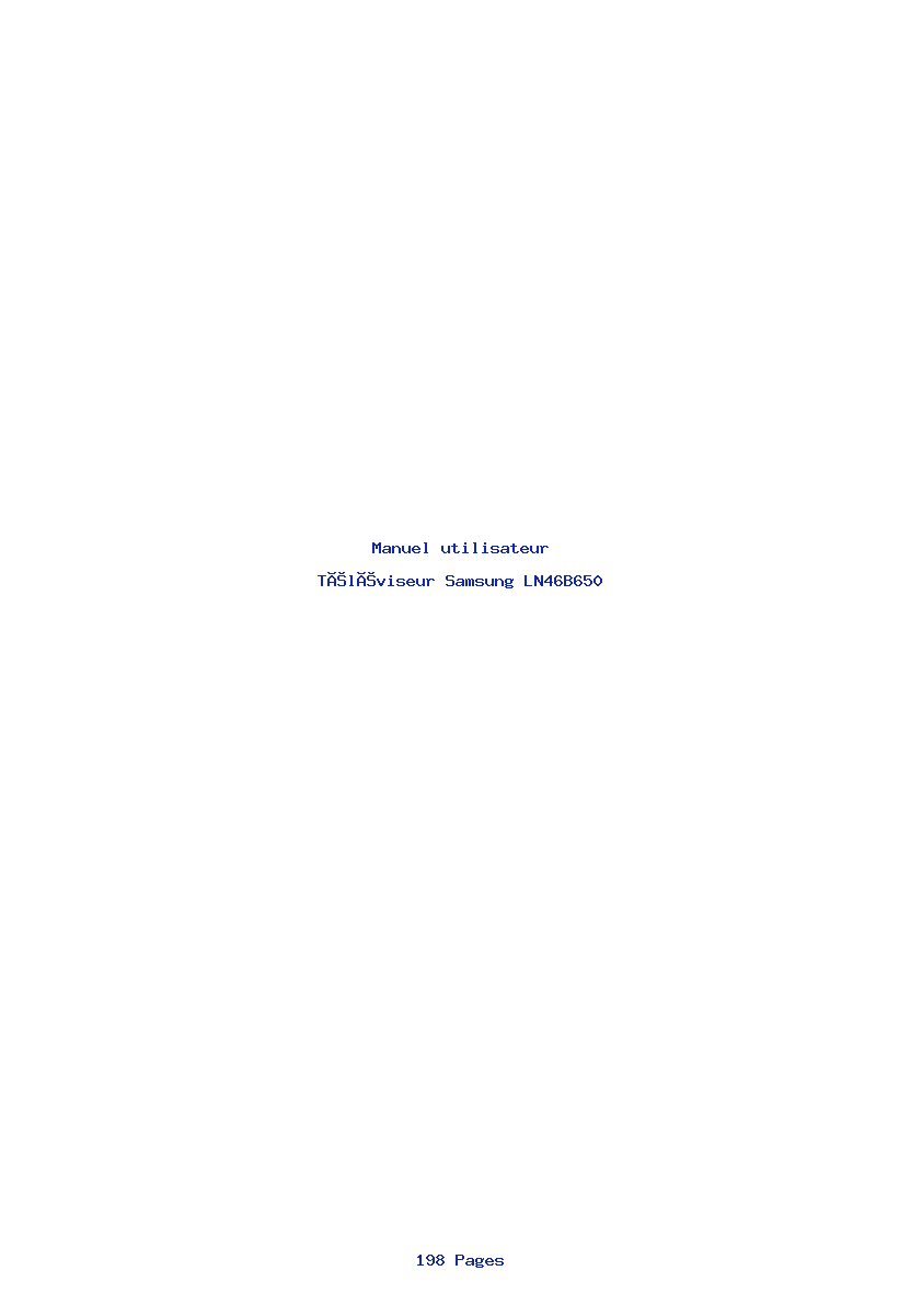 Page 1 de la notice Manuel utilisateur Samsung LN46B650