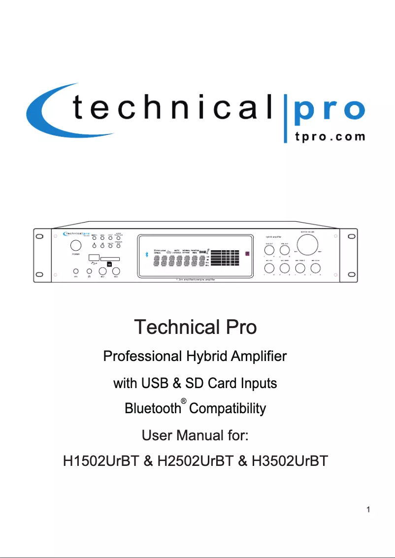 Página 1 del manual Manual de usuario Technical Pro H1502URBT