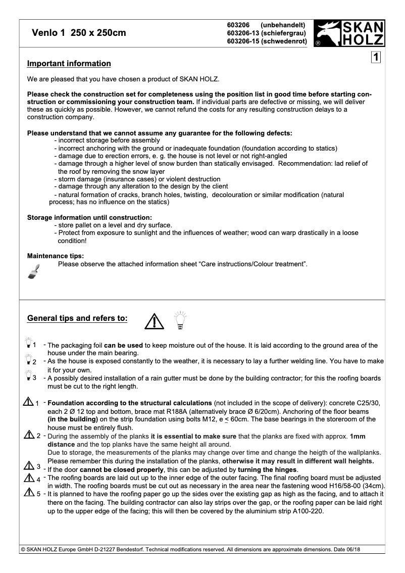 Page 1 de la notice Manuel utilisateur Skan Holz Venlo