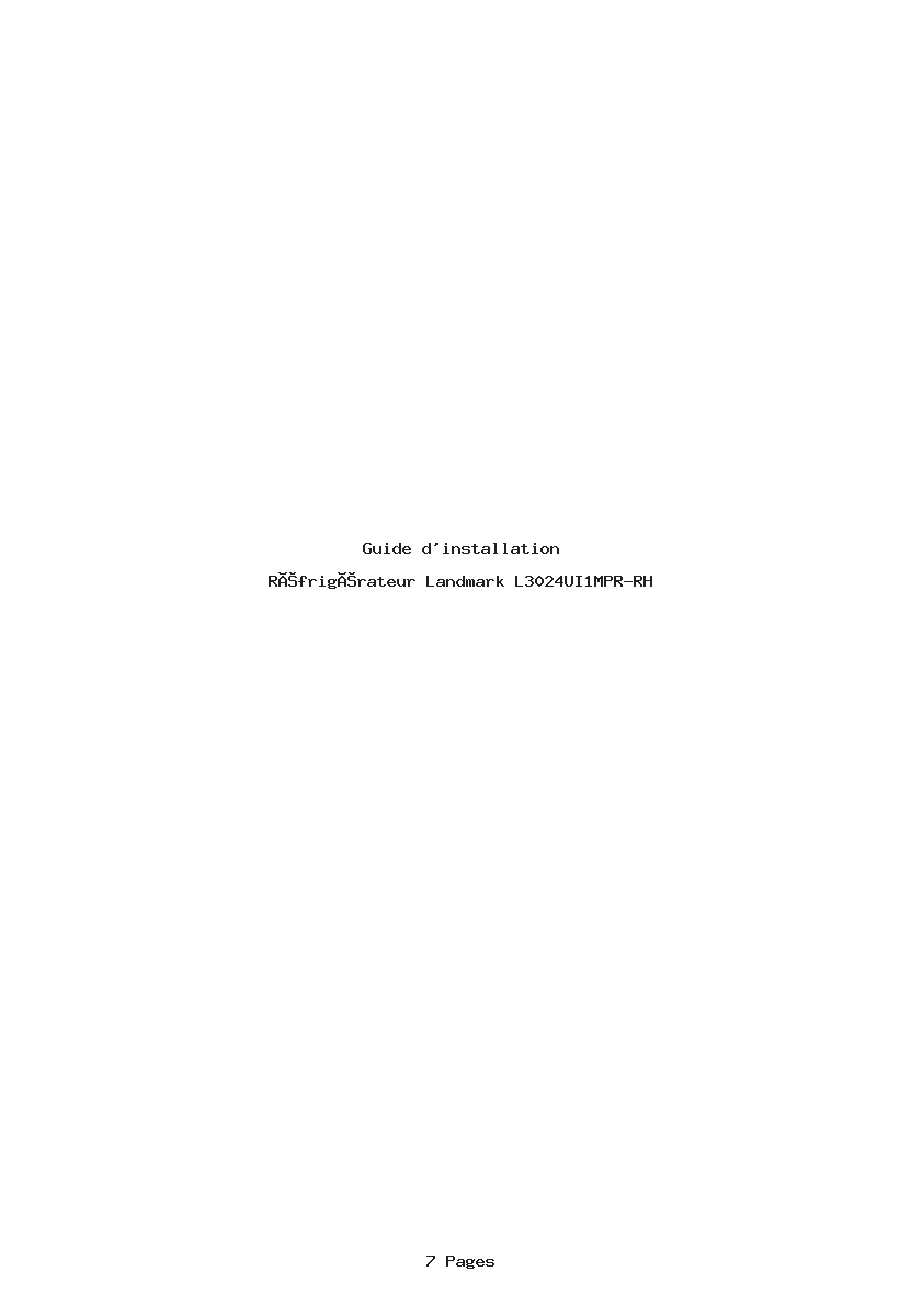 Image de la première page du manuel de l'appareil L3024UI1MPR-RH