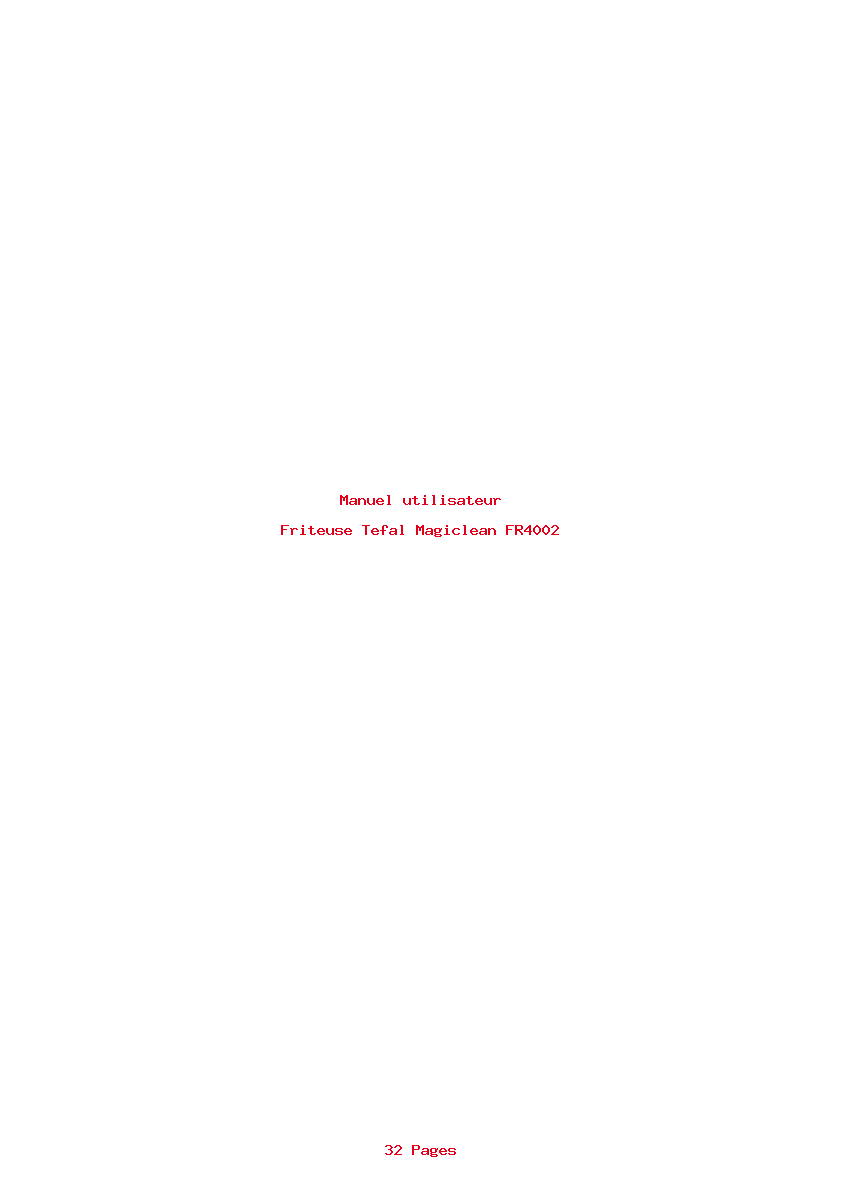 Page 1 de la notice Manuel utilisateur Tefal Magiclean FR4002