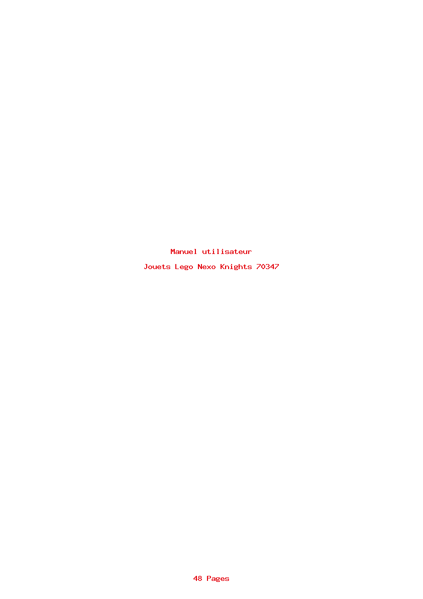 Page 1 de la notice Manuel utilisateur Lego Nexo Knights 70347