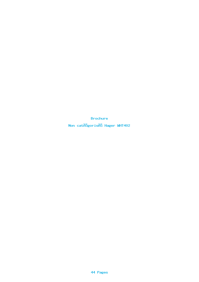 Page 1 de la notice Brochure Hager WHT402