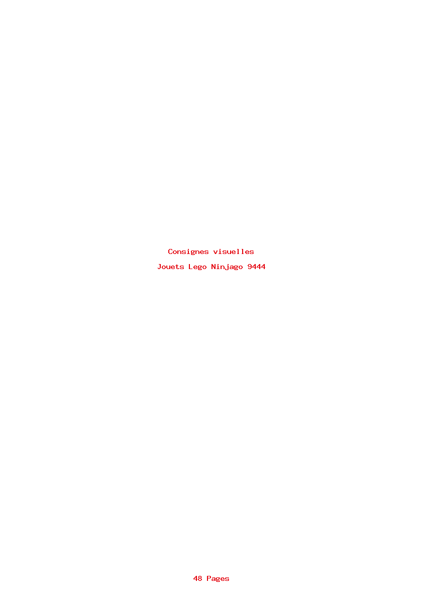 Page 1 de la notice Consignes visuelles Lego Ninjago 9444