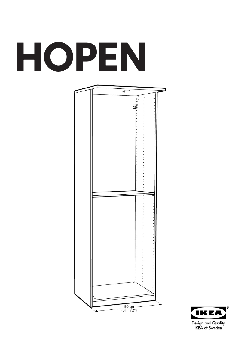 Page 1 de la notice Manuel utilisateur Ikea HOPEN (80X60X236)