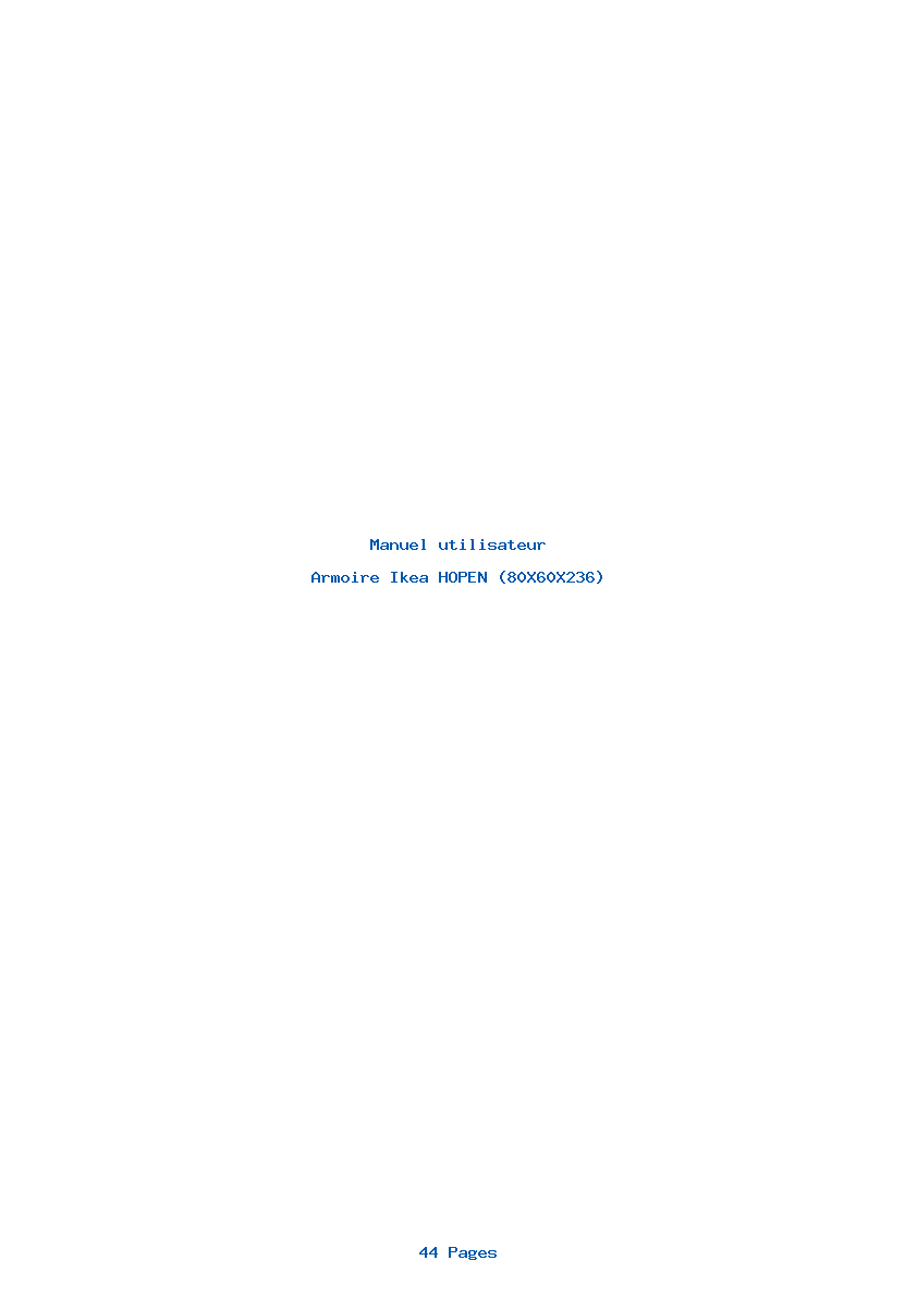 Page 1 de la notice Manuel utilisateur Ikea HOPEN (80X60X236)
