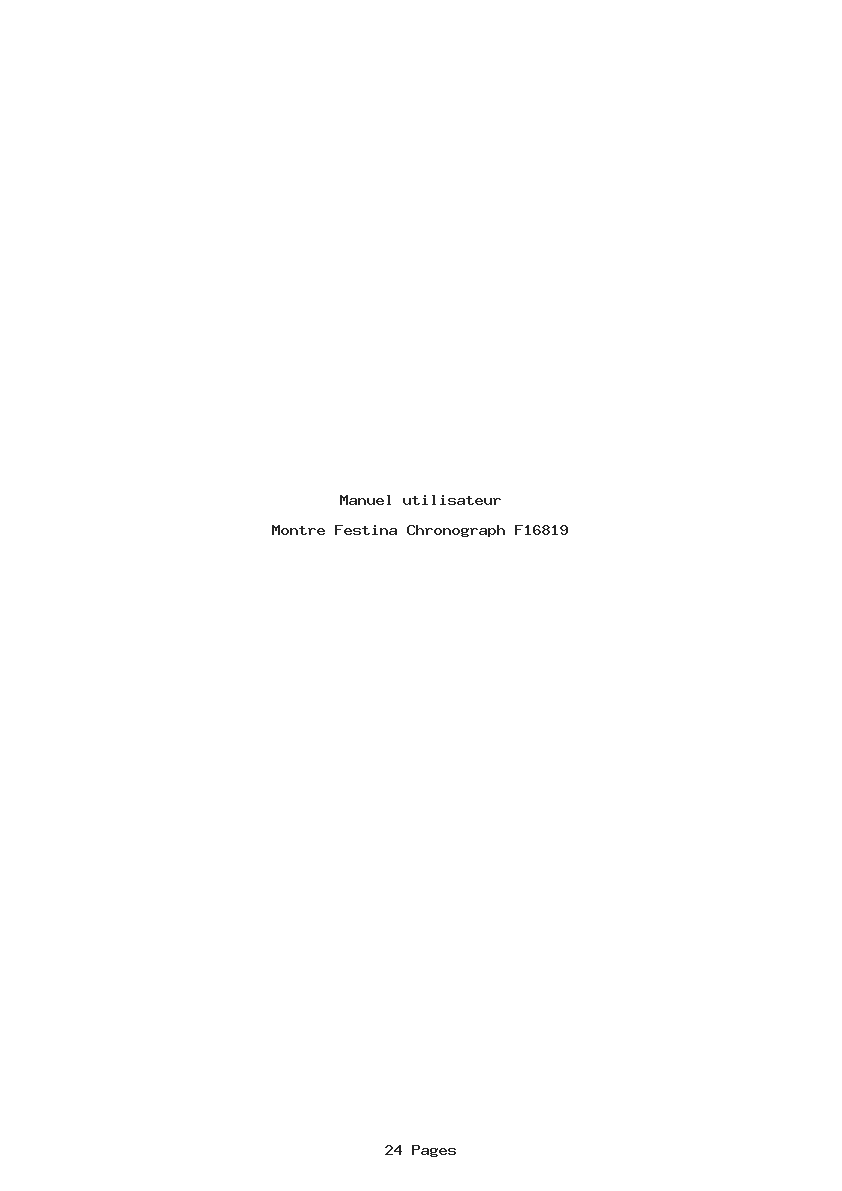 Page 1 de la notice Manuel utilisateur Festina Chronograph F16819