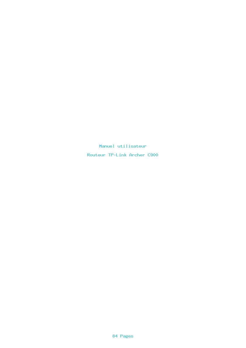 Page 1 de la notice Manuel utilisateur TP-Link Archer C900
