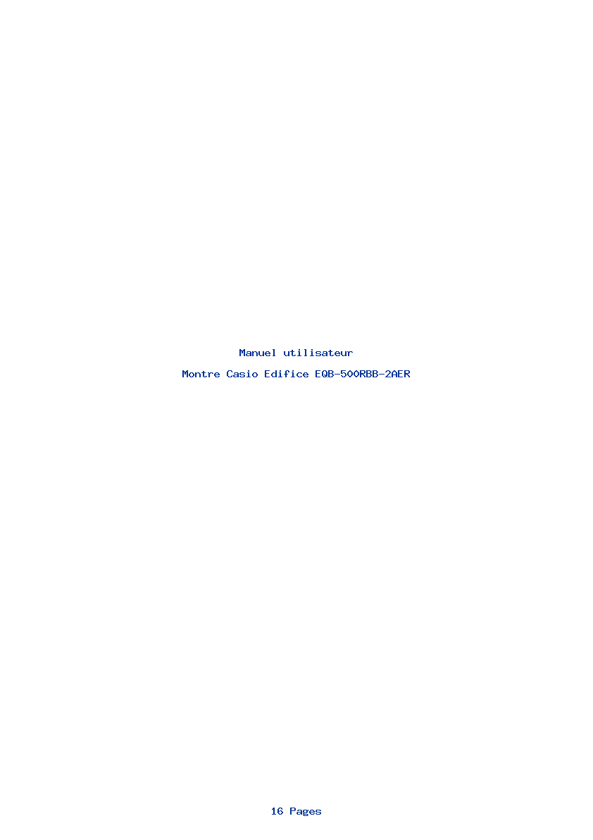 Page 1 de la notice Manuel utilisateur Casio Edifice EQB-500RBB-2AER