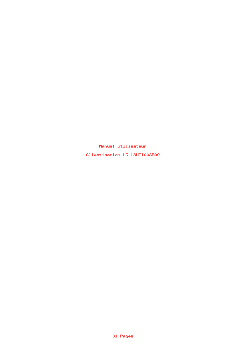 Page 1 de la notice Manuel utilisateur LG L8UC1008FA0