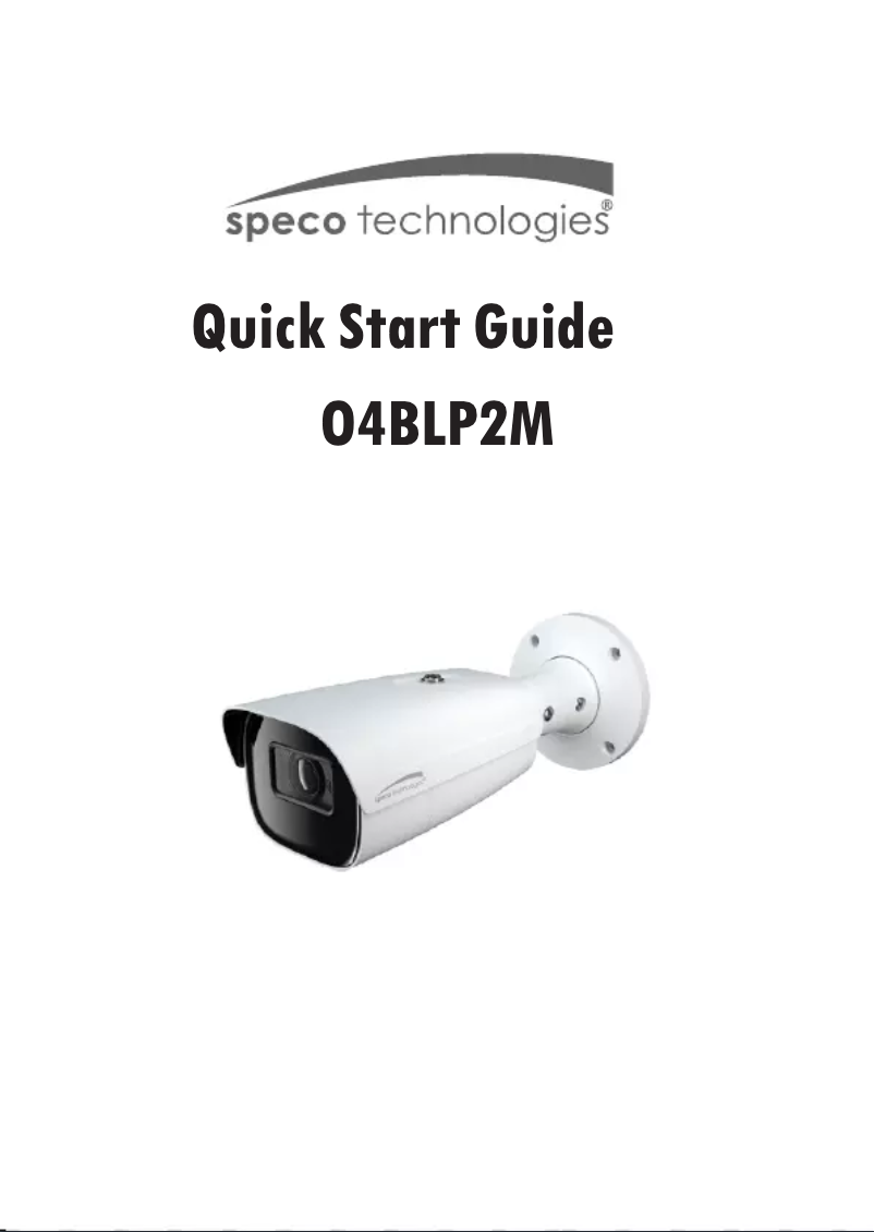 Page 1 de la notice Guide de démarrage rapide Speco Technologies O4BLP2M