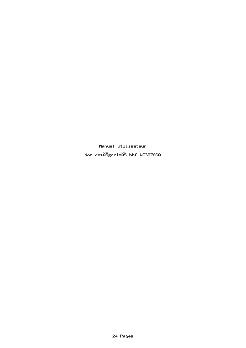 Page 1 de la notice Manuel utilisateur bbf WC36796A