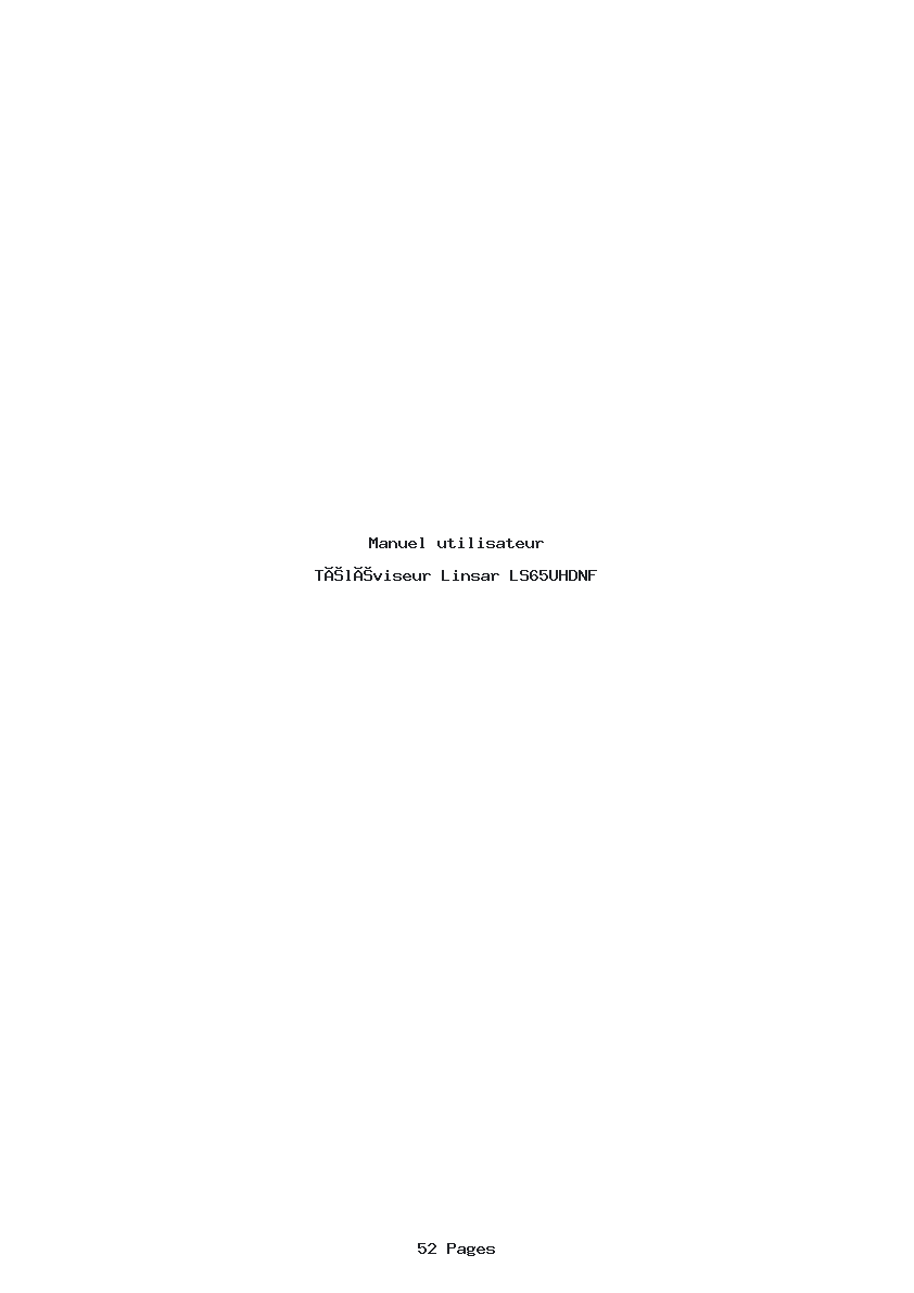 Page 1 de la notice Manuel utilisateur Linsar LS65UHDNF