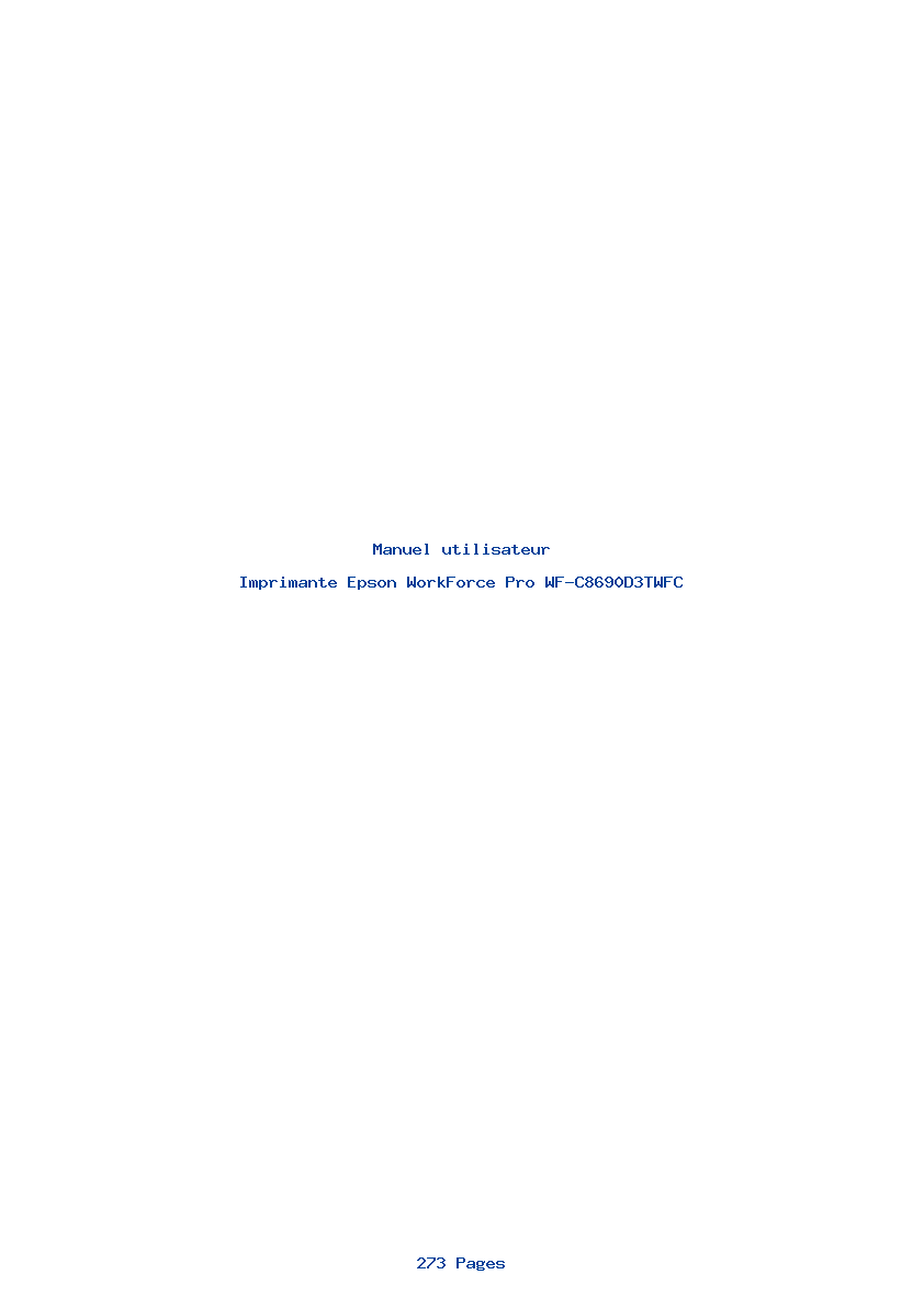 Page 1 de la notice Manuel utilisateur Epson WorkForce Pro WF-C8690D3TWFC