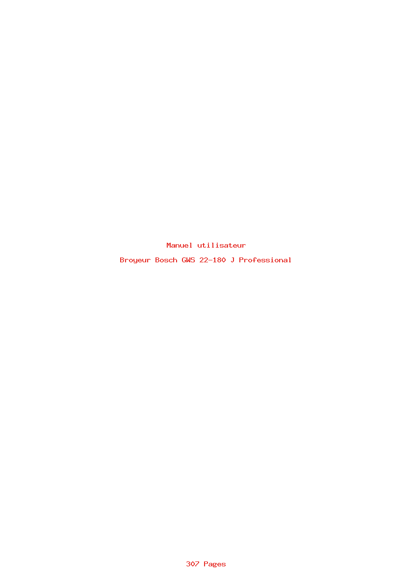 Page 1 de la notice Manuel utilisateur Bosch GWS 22-180 J Professional