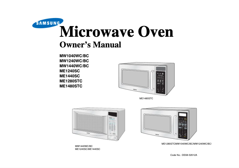 Page 1 de la notice Manuel utilisateur Samsung ME1280STC