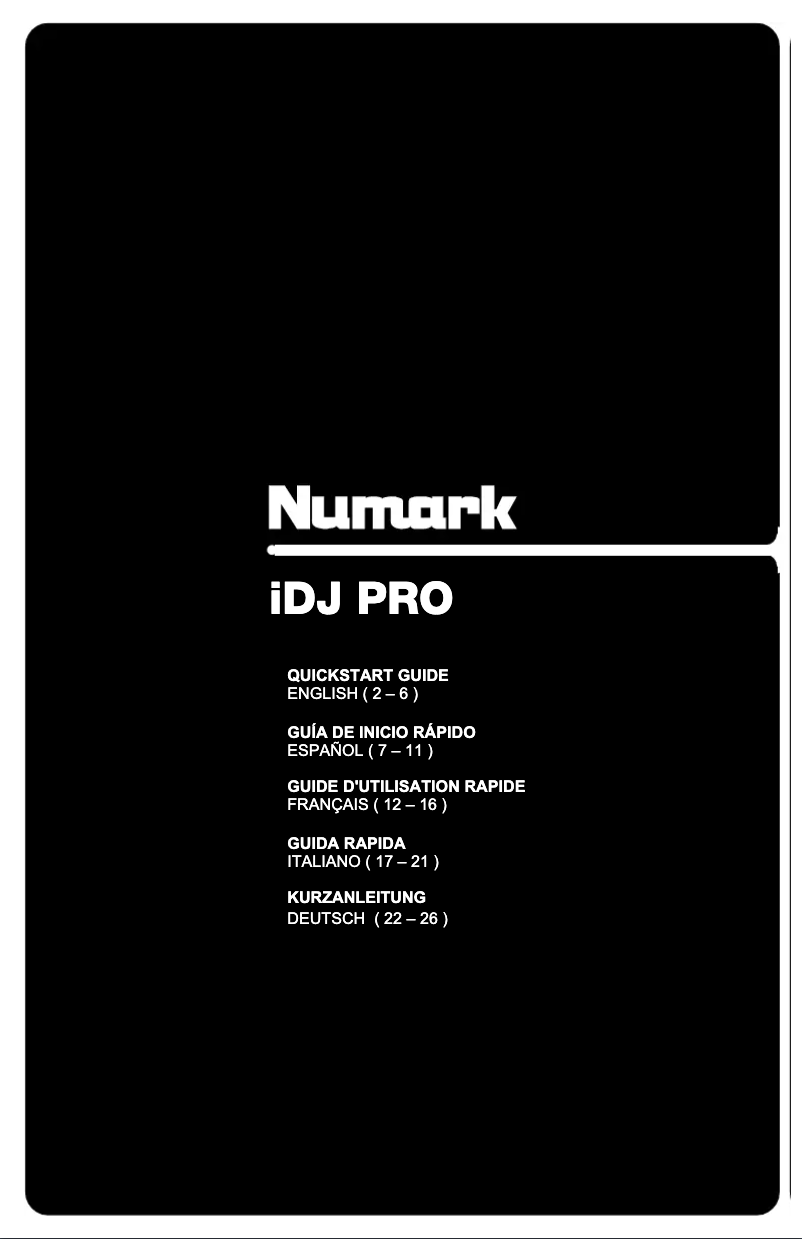 Page 1 de la notice Manuel utilisateur Numark IDJ PRO